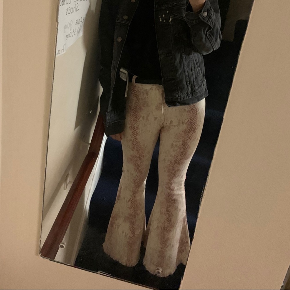 Dress Up Boutique Flare Snakeskin Pink Pants